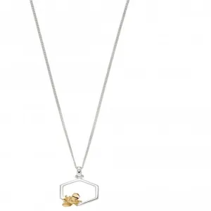 Sterling Silver Bee Honeycomb Pendant P4839 Beginnings Jewellery