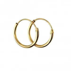 Sterling Silver Gold Plated H041 Plain Hoop Earrings H251 Beginnings Jewellery