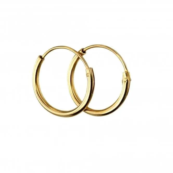 Sterling Silver Gold Plated H041 Plain Hoop Earrings H251 Beginnings Jewellery