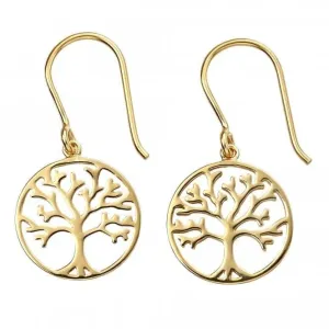Sterling Silver Gold Plated Tree Of Life Earrings E5854 Beginnings Jewellery