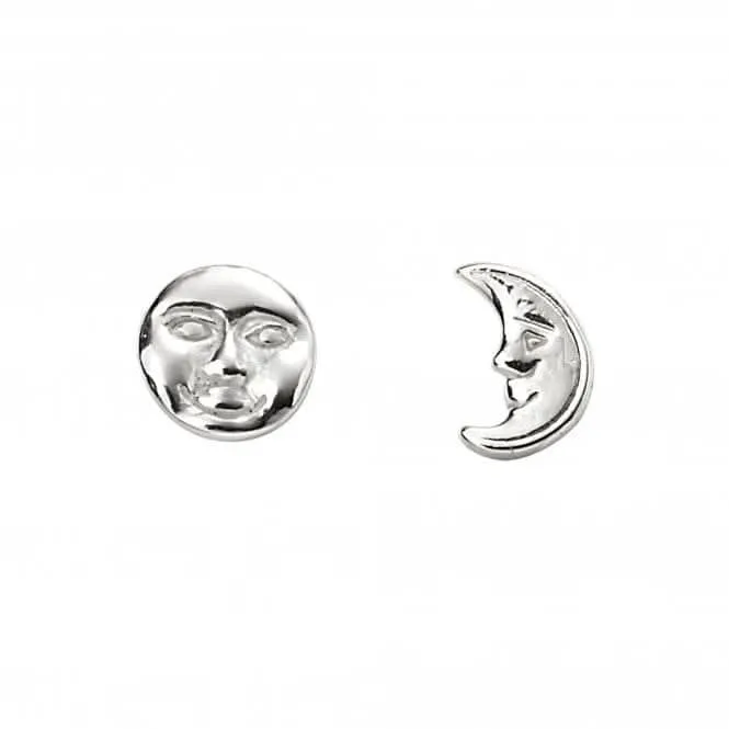 Sterling Silver Moon Face Stud Earrings A2059 Beginnings Jewellery