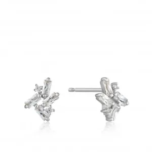 Sterling Silver Rhodium Plated Cluster Stud Earrings E018-05H Ania Haie Jewellery