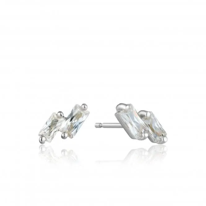 Sterling Silver Rhodium Plated Glow Stud Earrings E018-07H Ania Haie Jewellery