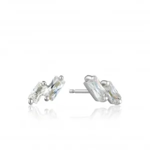 Sterling Silver Rhodium Plated Glow Stud Earrings E018-07H Ania Haie Jewellery
