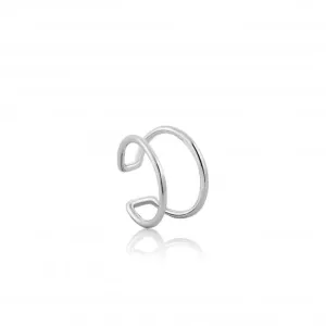 Sterling Silver Rhodium Plated Modern Ear Cuff E002-07H Ania Haie Jewellery