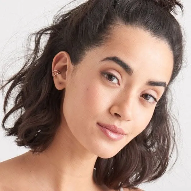 Sterling Silver Rhodium Plated Modern Ear Cuff E002-07H Ania Haie Jewellery