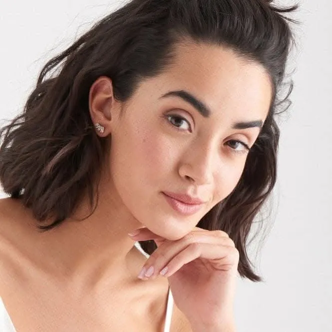 Sterling Silver Shiny Gold Plated Glow Bar Stud Earrings E018-04G Ania Haie Jewellery
