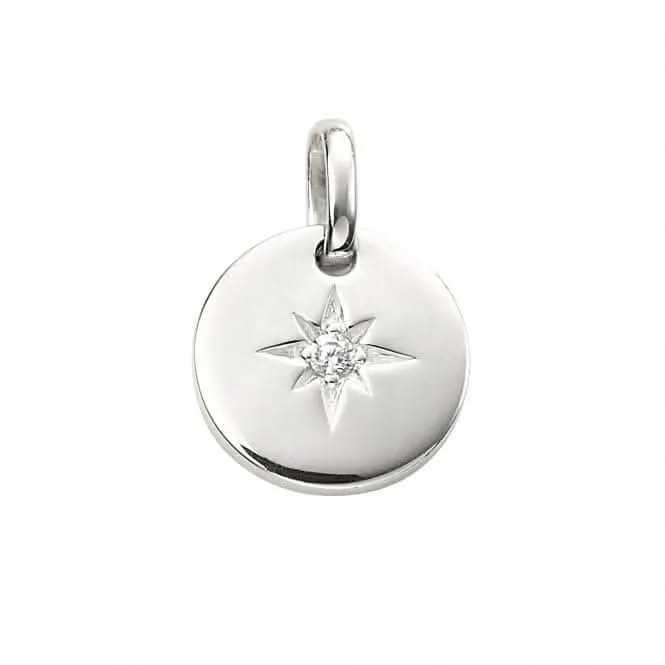 Sterling Silver Silver Star Disc Pendant P4887C Beginnings Jewellery