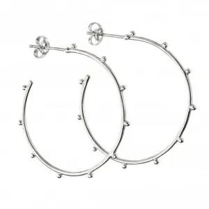 Sterling Silver Studded 3/4 Hoop Earrings E5863 Beginnings Jewellery