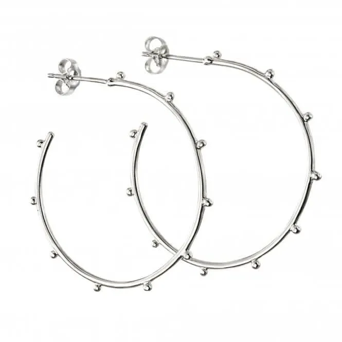 Sterling Silver Studded 3/4 Hoop Earrings E5863 Beginnings Jewellery