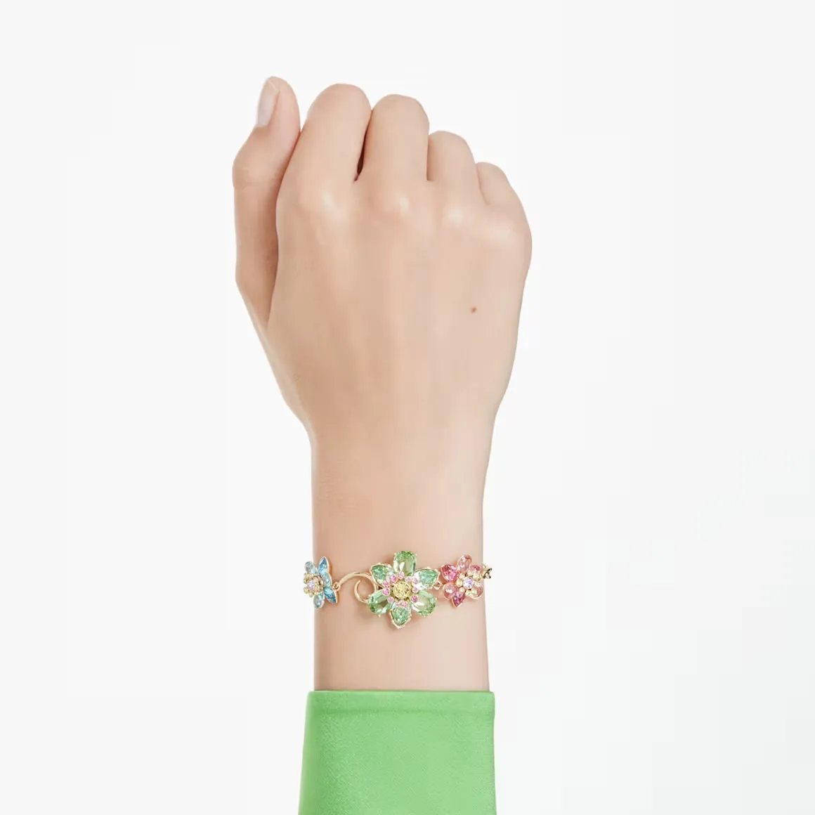 Swarovski Jewellery Idyllia Multicoloured Mixed Cuts Gold Bracelet