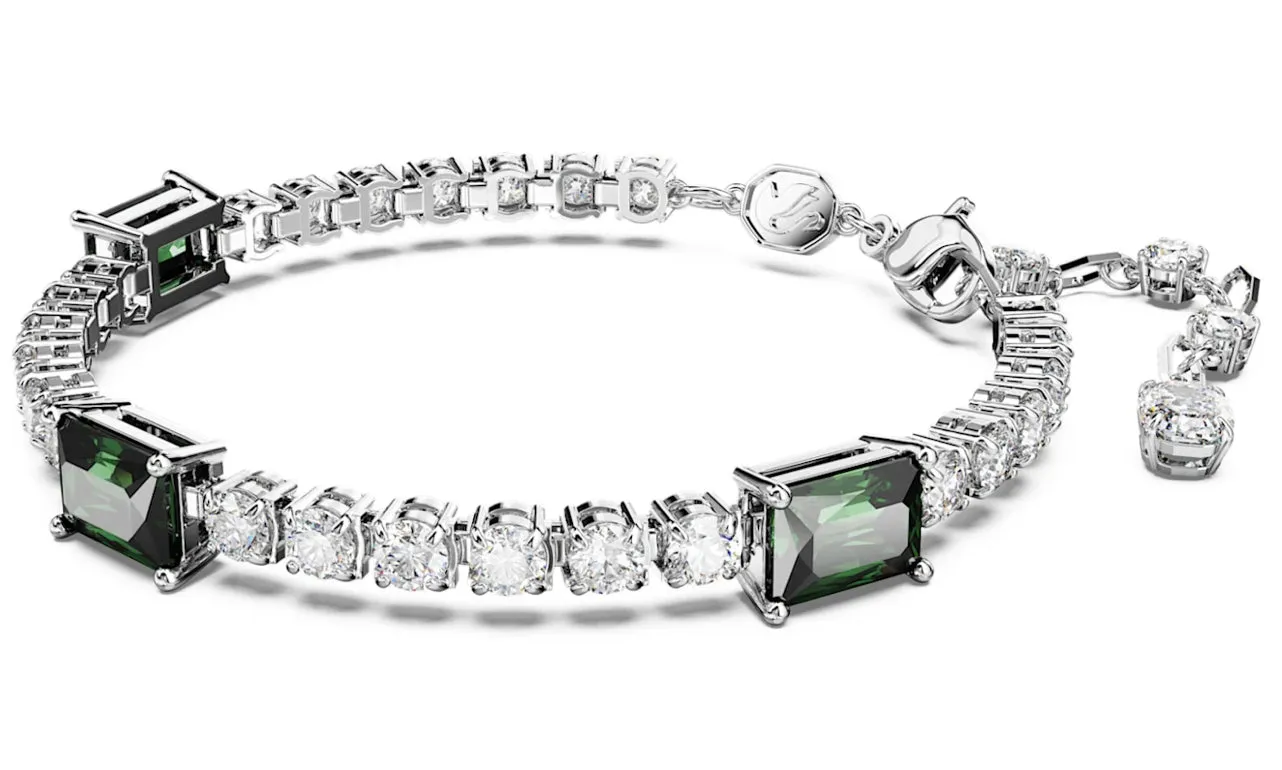 Swarovski Jewellery Matrix Mixed Cut Green Tennis Bracelet