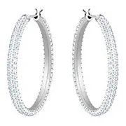 Swarovski Jewellery Stone Hoop Rhodium Hoops Earrings