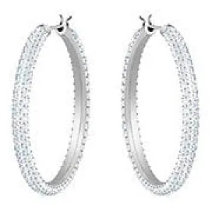 Swarovski Jewellery Stone Hoop Rhodium Hoops Earrings