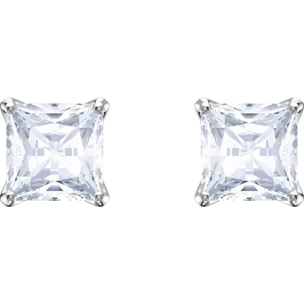 Swarovski Jewellery Swarovski Attract Rhodium Plated Square Solitaire Stud Earrings