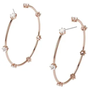 Swarovski Jewellery Swarovski Constella Rose Gold Tone White Crystal Hoop Earrings