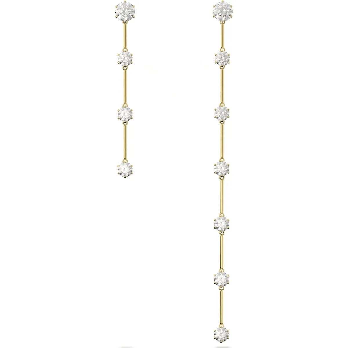 Swarovski Jewellery Swarovski Constella Yellow Gold Tone Plated White Crystal Asymmetrical Drop Earrings