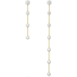 Swarovski Jewellery Swarovski Constella Yellow Gold Tone Plated White Crystal Asymmetrical Drop Earrings