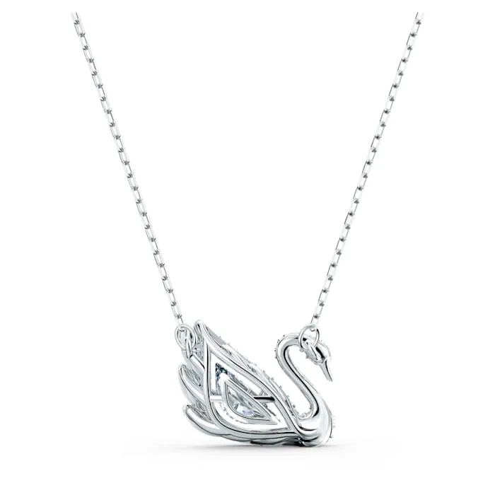 Swarovski Jewellery Swarovski Dancing Swan Rhodium Plated White Crystal Necklace