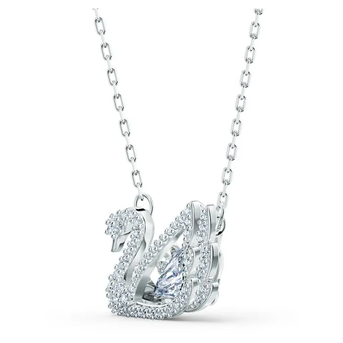 Swarovski Jewellery Swarovski Dancing Swan Rhodium Plated White Crystal Necklace
