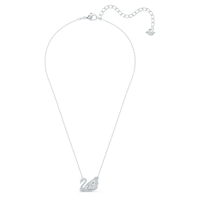Swarovski Jewellery Swarovski Dancing Swan Rhodium Plated White Crystal Necklace