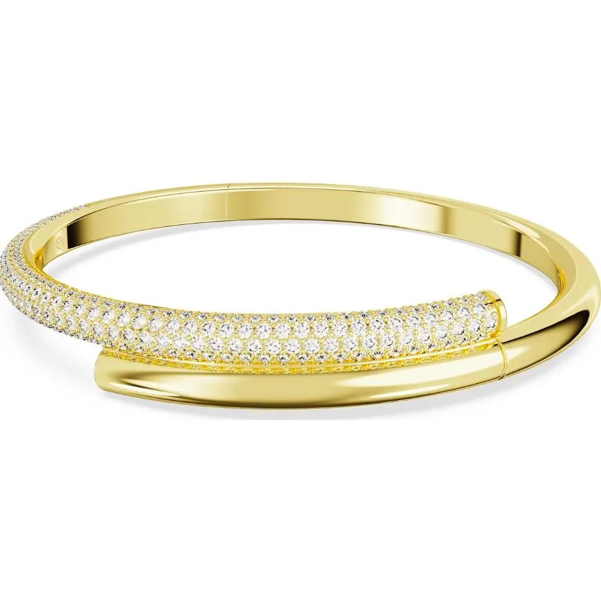 Swarovski Jewellery Swarovski Dextera Gold Tone Plated White Crystal Bangle (L)