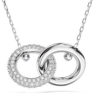 Swarovski Jewellery Swarovski Dextera Rhodium Plated White Crystal Interlocking Loop Necklace