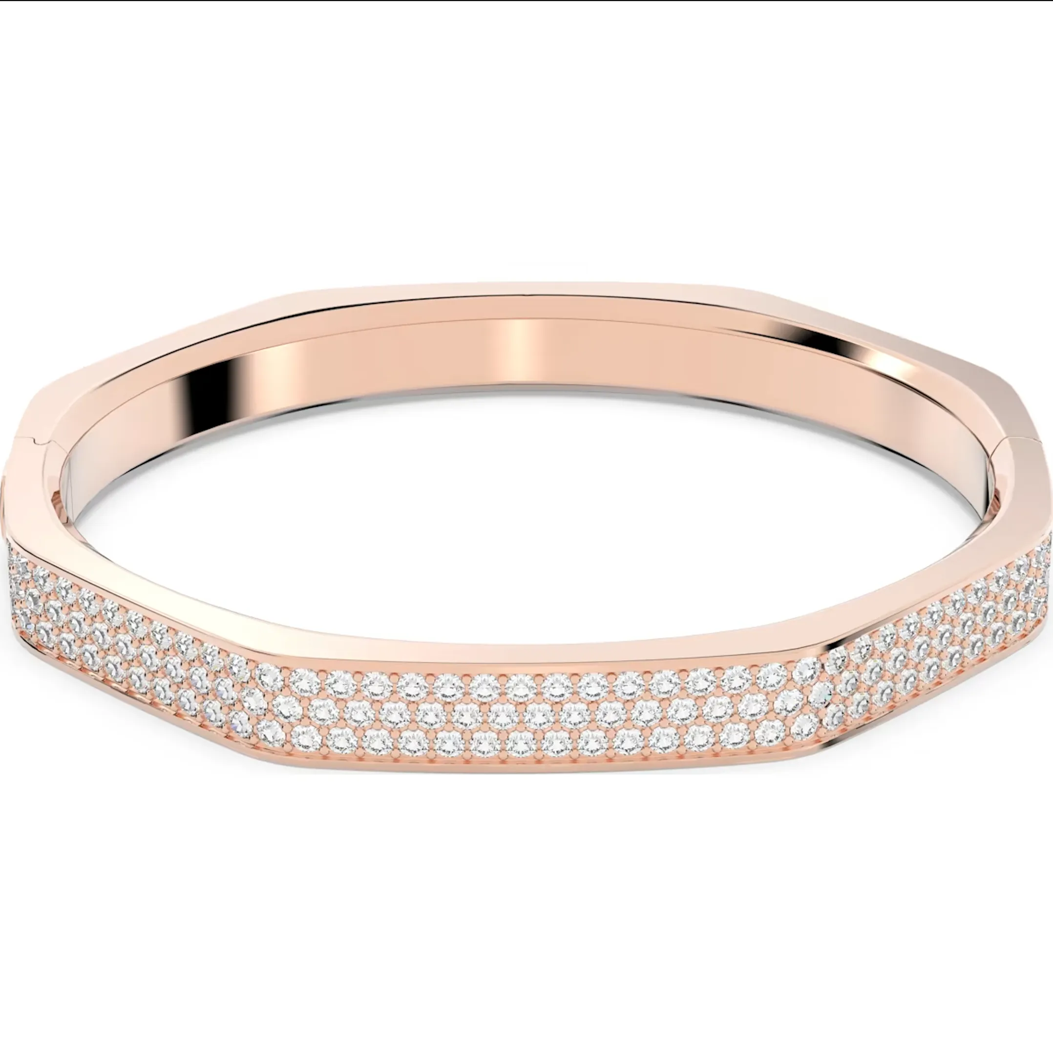 Swarovski Jewellery Swarovski Dextera Rose Gold Tone Plated Large Octagon White Crystal Bangle