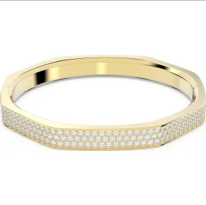 Swarovski Jewellery Swarovski Dextera Yellow Gold Tone Plated Medium Octagon White Crystal Bangle