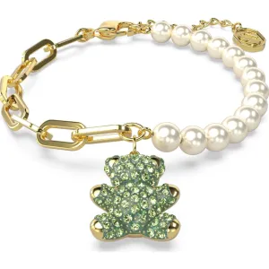 Swarovski Jewellery Swarovski Gold Tone Plated Green Teddy Bear Bracelet