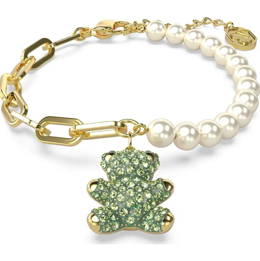 Swarovski Jewellery Swarovski Gold Tone Plated Green Teddy Bear Bracelet