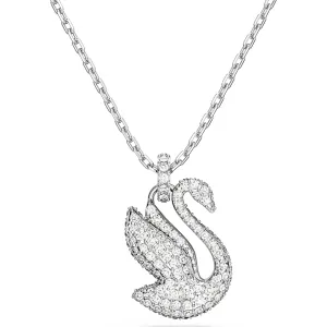 Swarovski Jewellery Swarovski Iconic Swan Rhodium Plated White Crystal Medium Necklace