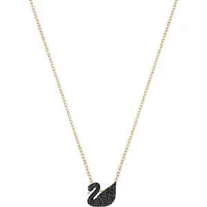 Swarovski Jewellery Swarovski Iconic Swan Rose Gold Plated Black Necklace