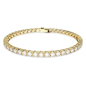 Swarovski Jewellery Swarovski Matrix Gold Tone Plated White Crystal Small Round Cut Tennis Bracelet