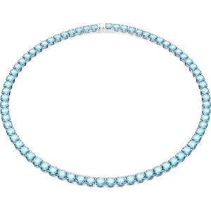 Swarovski Jewellery Swarovski Matrix Rhodium Plated Blue Crystal Tennis Necklace