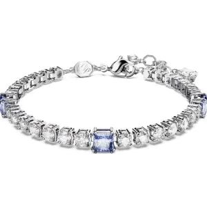Swarovski Jewellery Swarovski Matrix Rhodium Plated Mixed Cut Blue Crystal Tennis Bracelet