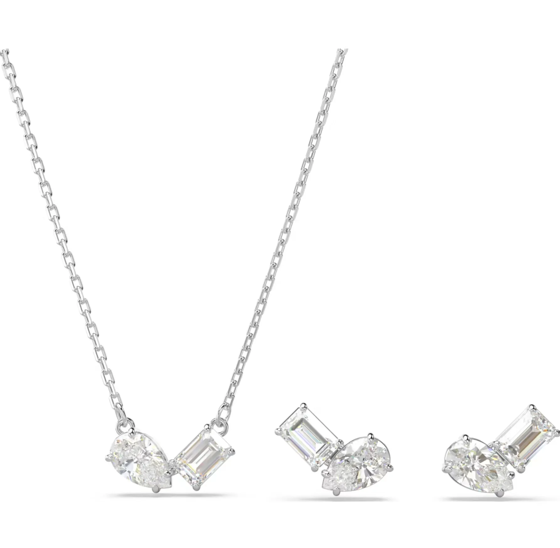 Swarovski Jewellery Swarovski Mesmera Rhodium Plated Mixed Cut White Crystal Set