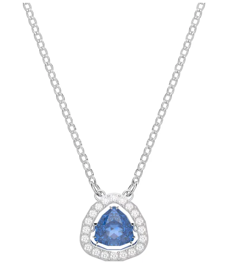 Swarovski Jewellery Swarovski Millenia Rhodium Plated Blue Crystal Trilliant Cut Necklace