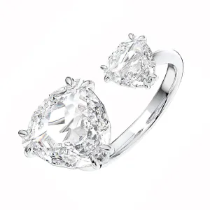 Swarovski Jewellery Swarovski Millenia Rhodium Plated White Crystal Trilliant Cut Ring Size 52