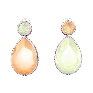 Swarovski Jewellery Swarovski Orbita Rhodium Plated Multicoloured Crystal Asymmetrical Drop Cut Clip Earrings