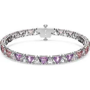 Swarovski Jewellery Swarovski Ortyx Rhodium Plated Pink Crystal Triangle Cut Bracelet