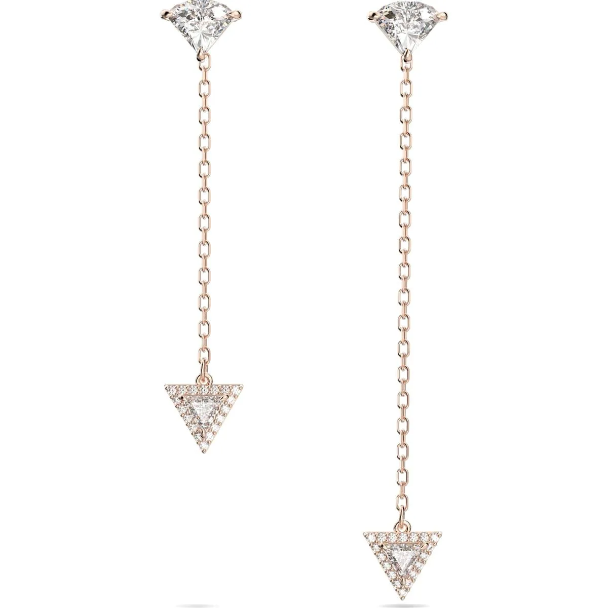 Swarovski Jewellery Swarovski Ortyx Rhodium Plated White Crystal Asymmetric Drop Earrings
