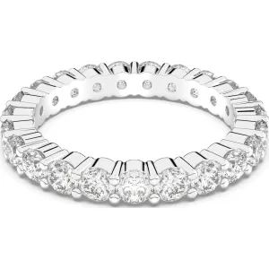 Swarovski Jewellery Swarovski Rhodium Plated White Crystal Round Cut XL Ring Size 48
