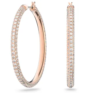 Swarovski Jewellery Swarovski Rose Gold Tone Plated White Crystal Hoop Earrings