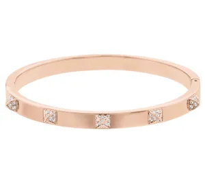 Swarovski Jewellery Swarovski Tactic Rose Gold Tone Plated White Crystal Bangle Size L