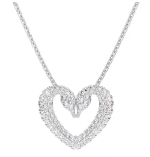 Swarovski Jewellery Swarovski Una Rhodium Plated White Crystal Heart Pendant