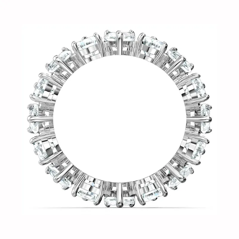 Swarovski Jewellery Swarovski Vittore Rhodium Plated Pear Cut Crystal Ring Size 60