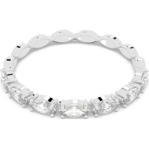 Swarovski Jewellery Swarovski Vittore Rhodium Plated White Crystal Marquise Cut Ring Size 50