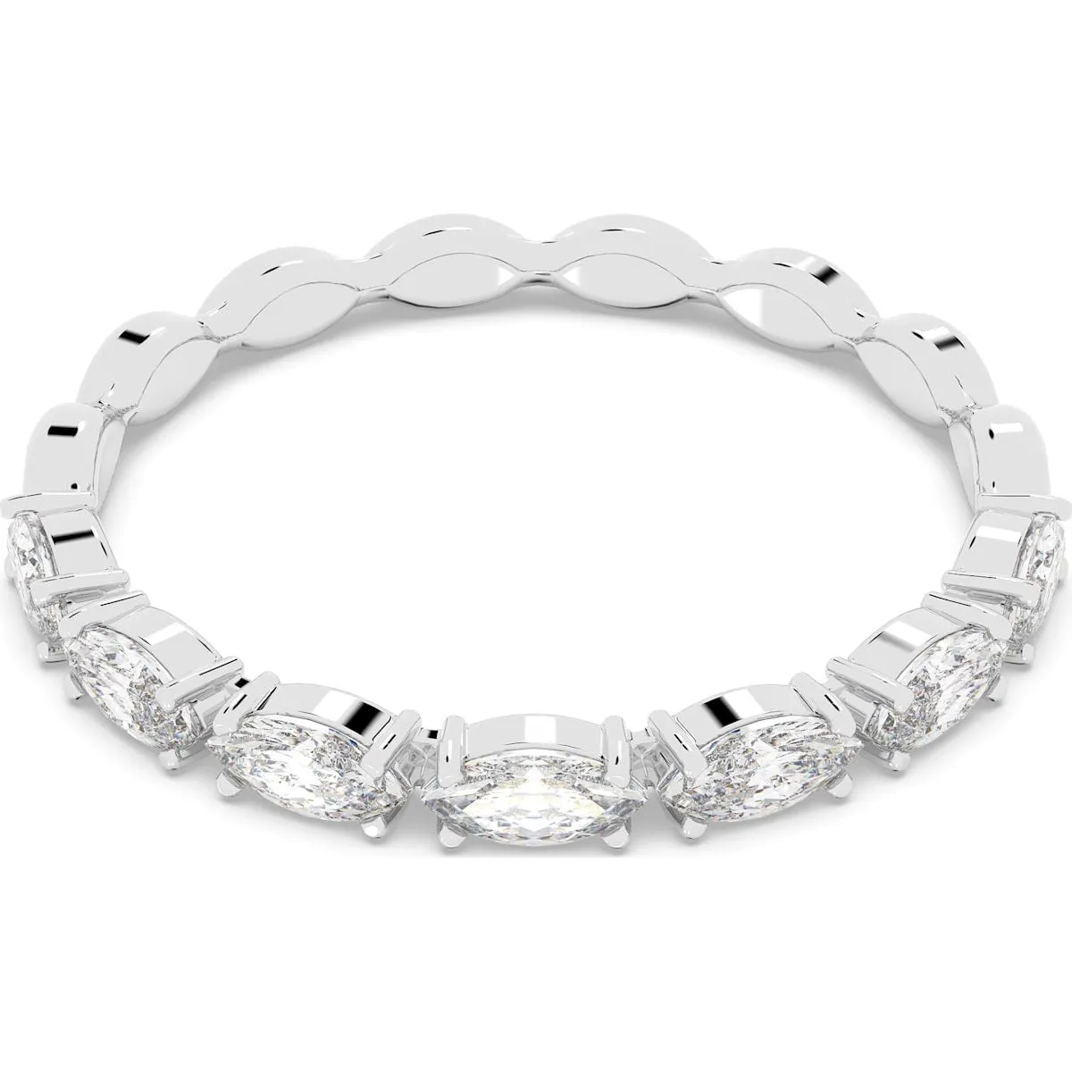 Swarovski Jewellery Swarovski Vittore Rhodium Plated White Crystal Marquise Cut Ring Size 50