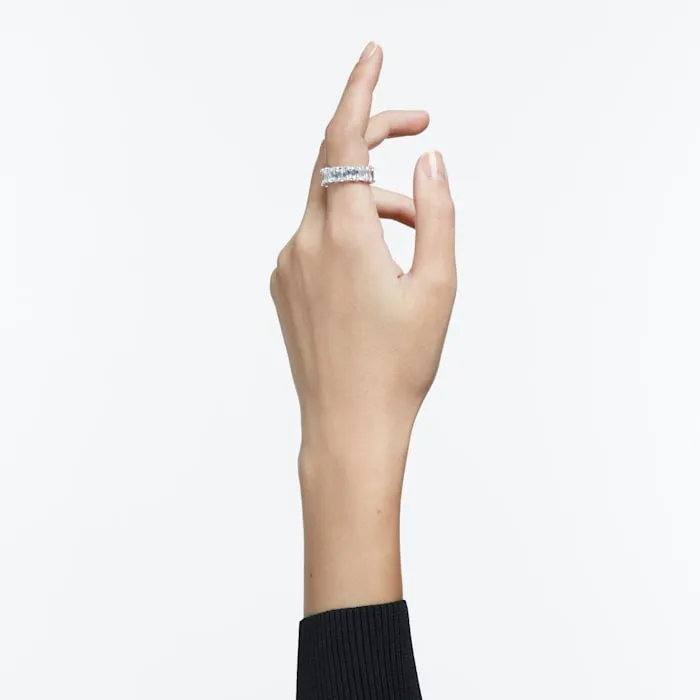 Swarovski Jewellery Swarovski Vittore Wide Rhodium Plated Ring - Size 55